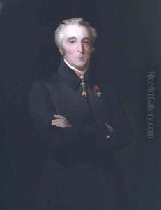 Portrait of Arthur Wellesley, 1st Duke of Wellington (1769-1852) wearing the Order of the Golden Fleece by Henry Perronet Briggs
