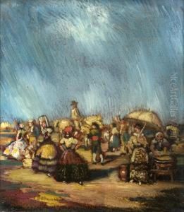 Dia De Feria Con Lluvia by Federico Beltran-Masses
