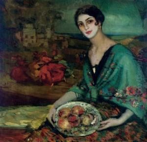 Mujer De Azul by Federico Beltran-Masses