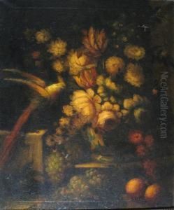 Exotic Bird And Flowers
