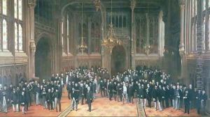 Members' Lobby, Houses of Parliament 1872-73 by Henry Barraud
