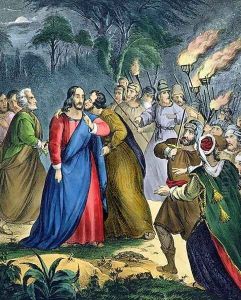 Judas Betrays his Master, from a bible, 1870's by Siegfried Detler Bendixen