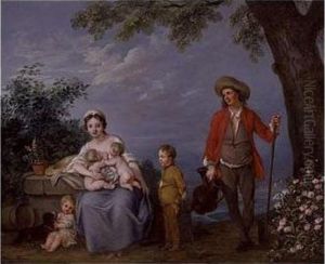 A Gardener And His Family In A Landscape A Gardener And His Family In A Landscape