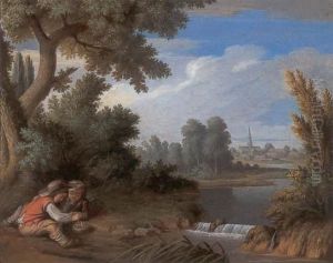 Children With A Birds Nest By A River