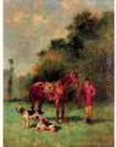 Scene De Chasse A Courre by Louis Emile Benassit