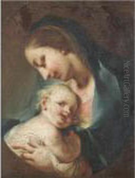 Madonna And Child, In A Painted Oval - view 1