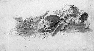 The Death of Hippolytus by Giuseppe Bernardino Bison