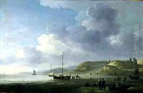 The Coast Near Scheveningen with Fishing Pinks on the Shore - view 1