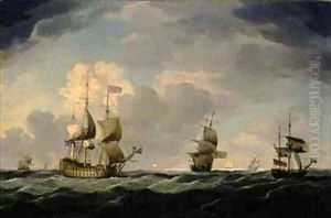 An English Flagship Under Easy Sail in a Moderate Breeze