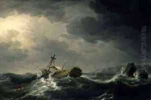 Ship Wrecked on a Rocky Coast by Charles Brooking