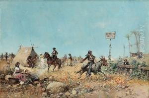 A Spanish Mule Fair by Jose Benlliure Y Gil