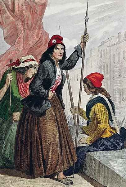 The Tricoteuses of the Guillotine on the Steps of the Church of Saint-Roch, 16th October 1793 - view 1