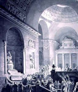 Scene in a Classical Temple- Funeral Procession of a Warrior by Joseph Charles Barrow