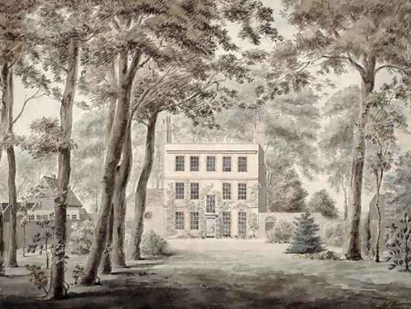 A Gardener working in the grounds of an elegant country house 1788 - view 1