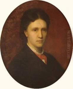 Portrait De Femme Au Noeud Rouge