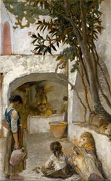 Capri, Enfants Pres D'une Puit - view 1