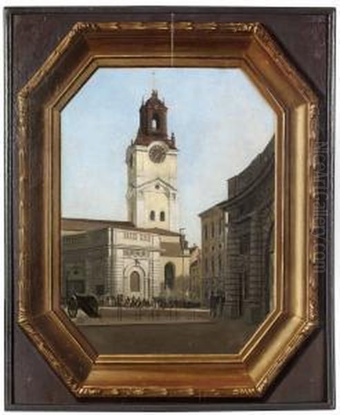 Vy Fran Yttre Borggarden Vid Stockholms Slott Mot Storkyrkan - view 1