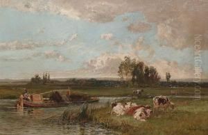 The Canal Near West Drayton. by Alfred Bennett