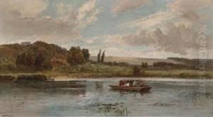 The Ferry On The Thames, Wargrave by Alfred Bennett