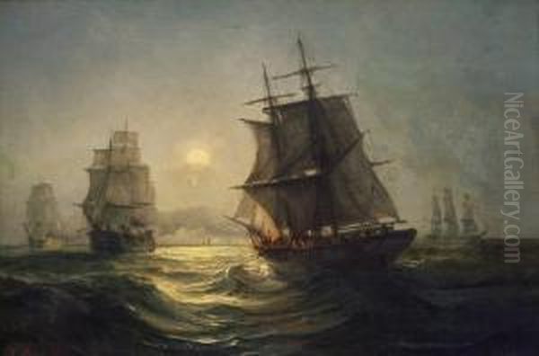 Seilskuter I Maneskinn 1865 - view 1