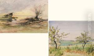 Two Landscapes by Albert Nikolaevich Benois
