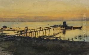 Coucher De Soleil Sur La Mer En Crimee