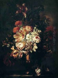 Flowers in a Bronze Vase 1670 by Abraham Brueghel