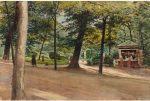 Parisian Park In Summer by Albert Nikolaivich Benua