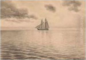 Ship Sailing In Calm Seas by Albert Nikolaivich Benua