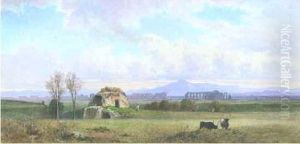 Ruines D'aqueducs Antiques Dans La Campagne Romaine