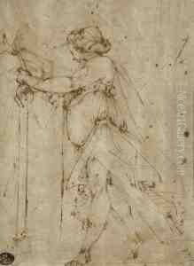 Femme Drapee, Vue De Profil Vers
La Gauche (recto); Etude Subsidiaire D'un Bras Drape (verso) by Giulio Benso