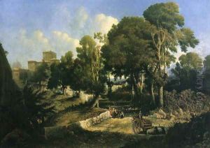 Effect near Noon - Along the Appian Way by George Loring Brown