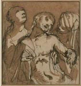 Le Christ Mort Soutenu Par Deux Femmes by Giulio Benso