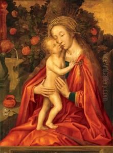 The Virgin And Child In A Landscape by Ambrosius Benson