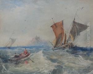 Fishing Boats Off Mont St. Michael