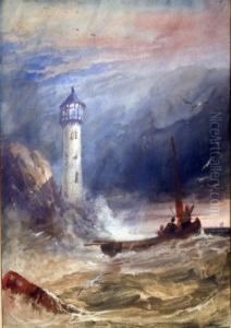 Fishing Boat By A Light House