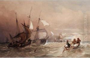 Shipping Off The Normandy Coast by Charles Bentley