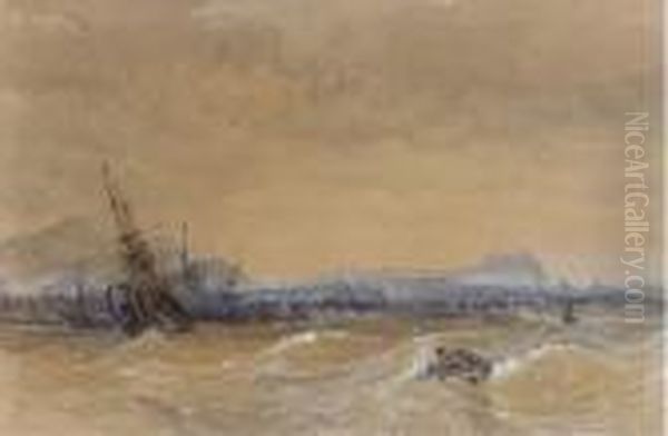 Shipping In A Heavy Swell Off Leith - view 1
