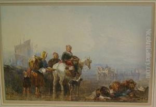 Figures And Horse On The Shore - view 1