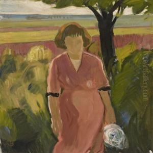 Summerlandscape With Awoman Summerlandscape With Awoman