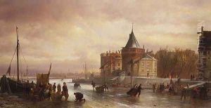 Skating Scene by Elias Pieter van Bommel