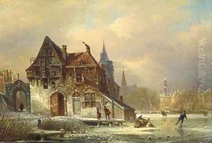 Winteransicht und kirche zu Haarlem