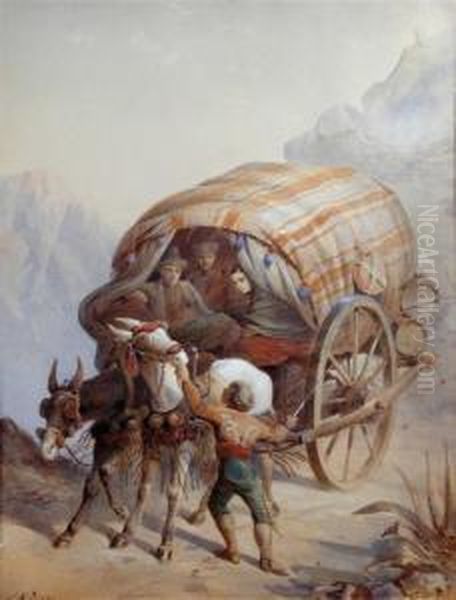 A Mule Cart In The Alps - view 1
