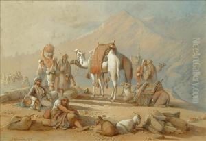 Thecaravan At Rest by Joseph-Austin Benwell