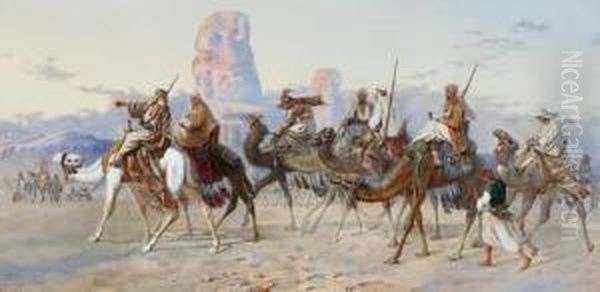 Caravan Passing The Statues Of Mermon In The Plain Of Thebes - view 1
