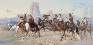 Caravan Passing The Statues Of Mermon In The Plain Of Thebes