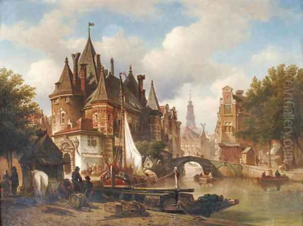 The Waag on the Nieuwmarkt with the Oude Kerk in the distance, Amsterdam - view 1