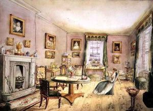 The Drawing Room, East Wood, Hay, f54 from an Album of Interiors, 1843