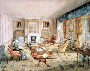 The Drawing Room, White Barnes, f.55 from an 'Album of Interiors', 1843