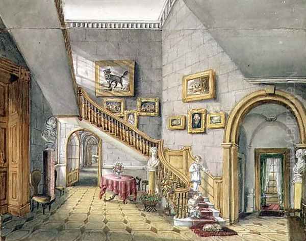 The Staircase, Strood Park, f.26 from an 'Album of Interiors' (2), 1843 - view 1